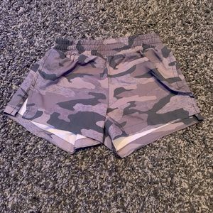 Grey camo athletic shorts